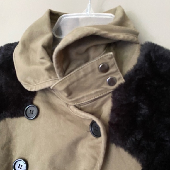MARISSA WEBB Faux Fur Belted Coat Olive Green Utility Trench Jacket Size 6 - Picture 13 of 13